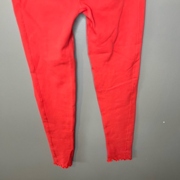 Anthropologie Daily Practice Coral Lettuce Hem Leggings - Picture 7 of 10